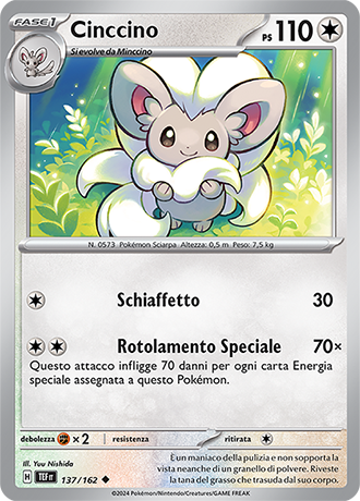 Cinccino 137/162 - ITA - Near Mint - Scarlatto e Violetto - CronoForze - Carta Pokemon