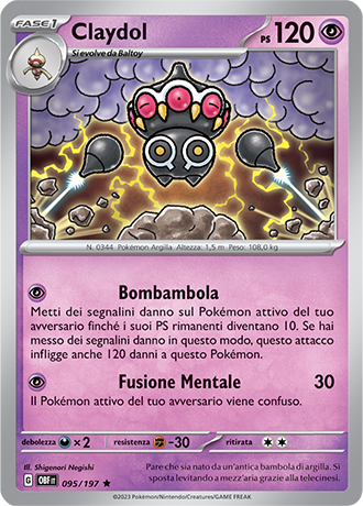 Claydol 095/197 Holo - ITA - Near Mint - Scarlatto e Violetto - Ossidiana Infuocata - Carta Pokemon