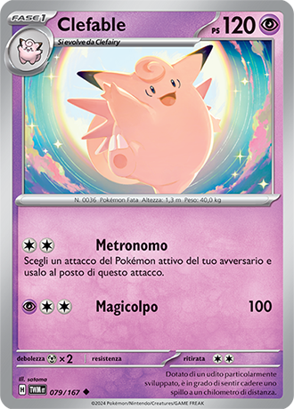 Clefable 079/167 Non Comune - ITA - Near Mint - Scarlatto e Violetto - Crepuscolo Mascherato - Carta Pokemon