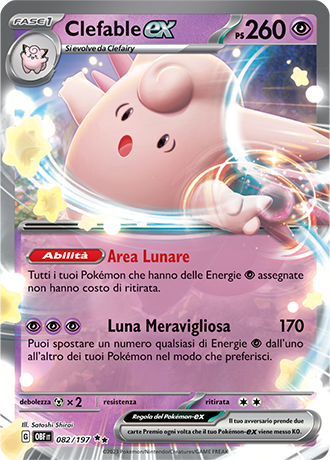 Clefable-ex 082/197 - ITA - Near Mint - Scarlatto e Violetto - Ossidiana Infuocata - Carta Pokemon