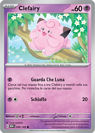 Clefairy 035/165 - ITA - Near Mint - Scarlatto e Violetto - 151 - Carta Pokemon