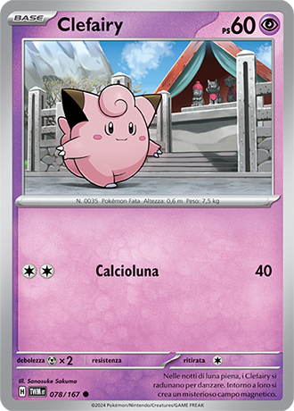 Clefairy 078/167 Comune - ITA - Near Mint - Scarlatto e Violetto - Crepuscolo Mascherato - Carta Pokemon