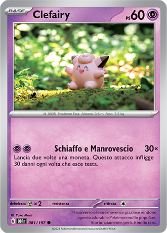 Clefairy 081/197 - ITA - Near Mint - Scarlatto e Violetto - Ossidiana Infuocata - Carta Pokemon