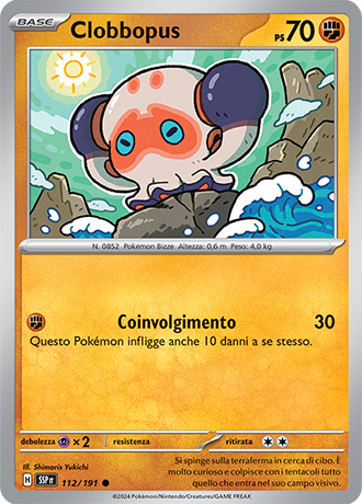 Clobbopus 112/191 - ITA - Near Mint - Scarlatto e Violetto - Scintille Folgoranti - Carta Pokemon