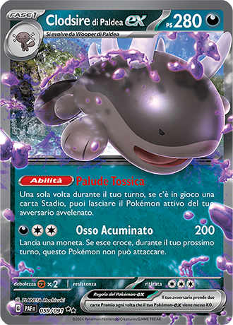 Clodsire di Paldea EX 059/091 - ITA - Near Mint - Scarlatto e Violetto - Destino di Paldea - Carta Pokemon