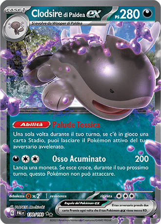 Clodsire di Paldea ex 130/193 - ITA - Near Mint - Scarlatto e Violetto - Evoluzioni a Paldea - Carta Pokemon