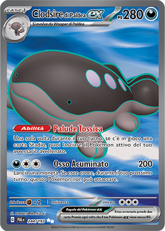 Clodsire di Paldea ex 244/193 Full Art - ITA - Near Mint - Scarlatto e Violetto - Evoluzioni a Paldea - Carta Pokemon