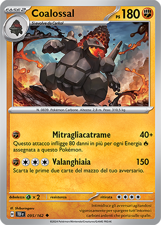 Coalossal 095/162 - ITA - Near Mint - Scarlatto e Violetto - CronoForze - Carta Pokemon