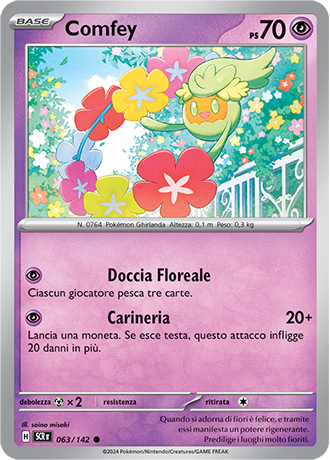 Comfey 063/142 - ITA - Near Mint - Scarlatto e Violetto - Corona Astrale - Carta Pokemon