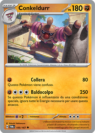 Conkeldurr 105/167 Non Comune - ITA - Near Mint - Scarlatto e Violetto - Crepuscolo Mascherato - Carta Pokemon