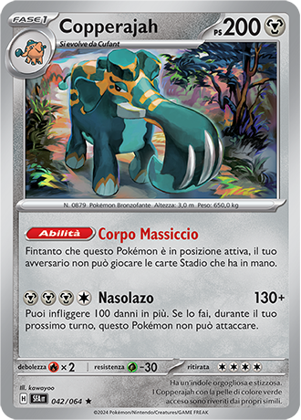 Copperajah 042/064 Holo Rara - ITA - Near Mint - Scarlatto e Violetto - Segreto Fiabesco - Carta Pokemon