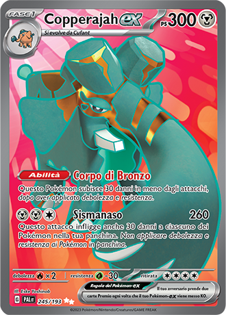 Copperajah ex 245/193 Full Art - ITA - Near Mint - Scarlatto e Violetto - Evoluzioni a Paldea - Carta Pokemon