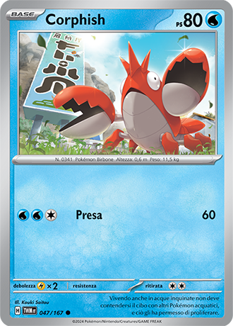 Corphish 047/167 Comune - ITA - Near Mint - Scarlatto e Violetto - Crepuscolo Mascherato - Carta Pokemon