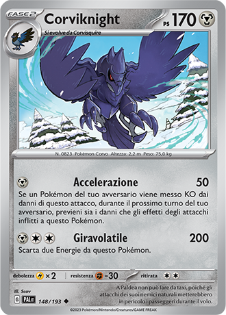 Corviknight 148/193 - ITA - Near Mint - Scarlatto e Violetto - Evoluzioni a Paldea - Carta Pokemon