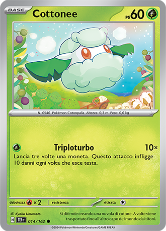 Cottonee 014/162 - ITA - Near Mint - Scarlatto e Violetto - CronoForze - Carta Pokemon