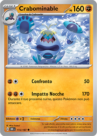 Crabominable 115/197 - ITA - Near Mint - Scarlatto e Violetto - Ossidiana Infuocata - Carta Pokemon