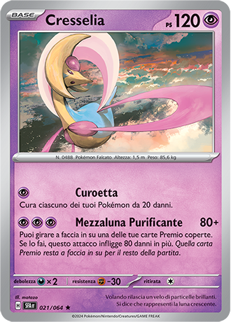 Cresselia 021/064 Holo Rara - ITA - Near Mint - Scarlatto e Violetto - Segreto Fiabesco - Carta Pokemon