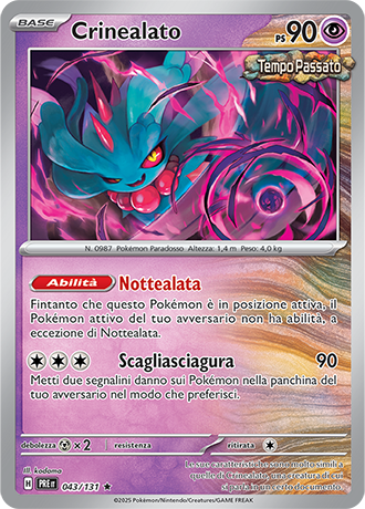 Crinealato 043/131 Reverse Holo Masterball - ITA - Near Mint - Scarlatto e Violetto - Evoluzioni Prismatiche - Carta Pokemon