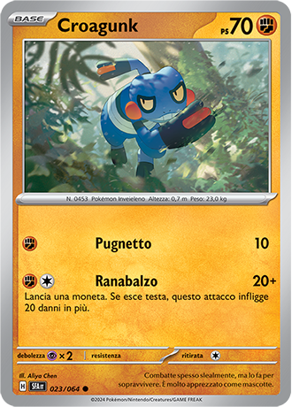 Croagunk 023/064 Comune - ITA - Near Mint - Scarlatto e Violetto - Segreto Fiabesco - Carta Pokemon