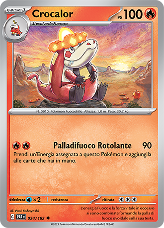 Crocalor 024/182 - ITA - Near Mint - Scarlatto e Violetto - Paradosso Temporale - Carta Pokemon