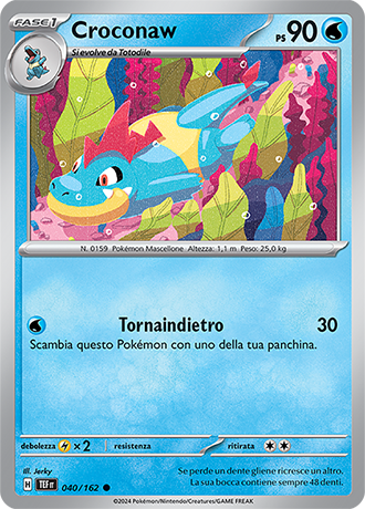 Croconaw 040/162 Reverse Holo - ITA - Near Mint - Scarlatto e Violetto - CronoForze - Carta Pokemon