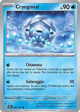 Cryogonal 047/191 Reverse Holo - ITA - Near Mint - Scarlatto e Violetto - Scintille Folgoranti - Carta Pokemon