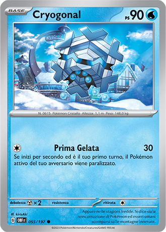 Cryogonal 055/197 - ITA - Near Mint - Scarlatto e Violetto - Ossidiana Infuocata - Carta Pokemon