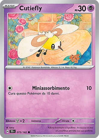 Cutiefly 075/162 - ITA - Near Mint - Scarlatto e Violetto - CronoForze - Carta Pokemon