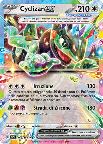 Cyclizar-ex 159/191 - ITA - Near Mint - Scarlatto e Violetto - Scintille Folgoranti - Carta Pokemon 0