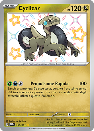 Cyclizar Shiny 195/091 - ITA - Near Mint - Scarlatto e Violetto - Destino di Paldea - Carta Pokemon