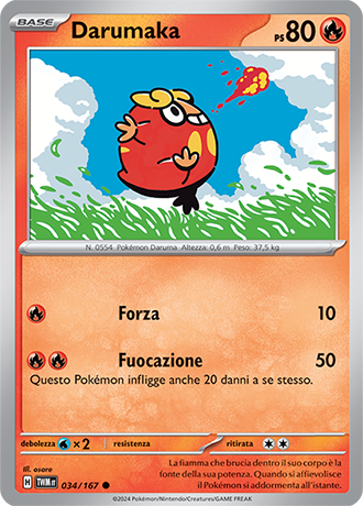 Darumaka 034/167 Comune - ITA - Near Mint - Scarlatto e Violetto - Crepuscolo Mascherato - Carta Pokemon