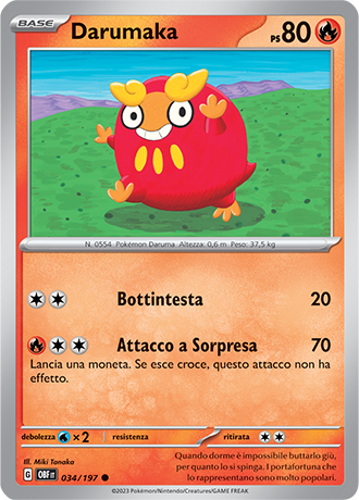 Darumaka 034/197 - ITA - Near Mint - Scarlatto e Violetto - Ossidiana Infuocata - Carta Pokemon