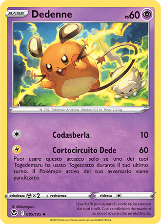 Dedenne 085/195 - ITA - Near Mint - Spada e Scudo - Tempesta Argentata - Carta Pokemon