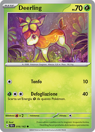 Deerling 016/162 - ITA - Near Mint - Scarlatto e Violetto - CronoForze - Carta Pokemon