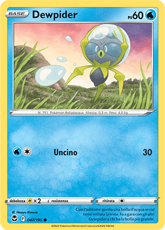 Dewpider 047/195 - ITA - Near Mint - Spada e Scudo - Tempesta Argentata - Carta Pokemon