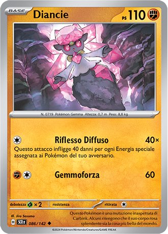 Diancie 086/142 - ITA - Near Mint - Scarlatto e Violetto - Corona Astrale - Carta Pokemon