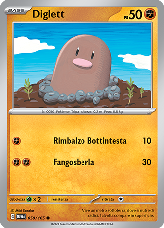 Diglet 050/165 - ITA - Near Mint - Scarlatto e Violetto - 151 - Carta Pokemon