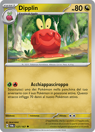 Dipplin 127/167 Non Comune - ITA - Near Mint - Scarlatto e Violetto - Crepuscolo Mascherato - Carta Pokemon