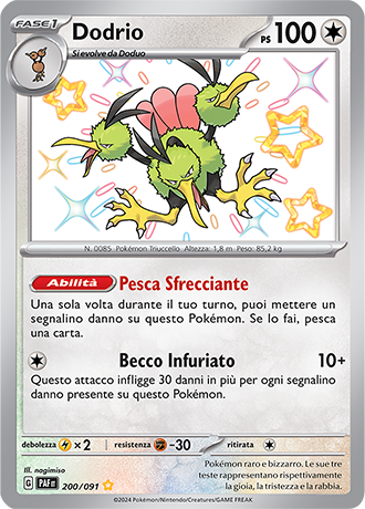 Dodrio Shiny 200/091 - ITA - Near Mint - Scarlatto e Violetto - Destino di Paldea - Carta Pokemon