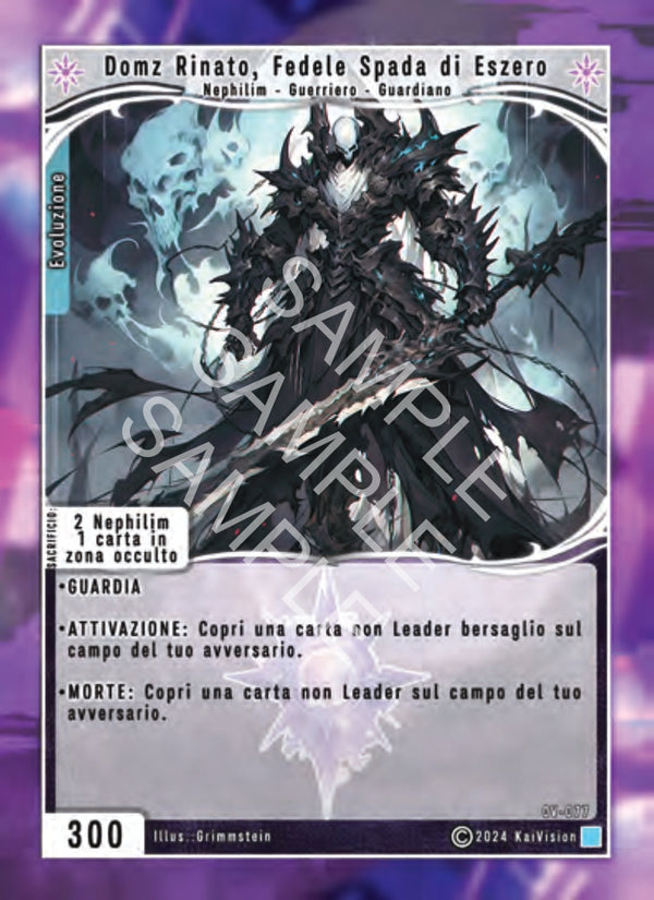 Domz Rinato, Fedele Spada di Eszero OV - 077 Non Comune - 1a Edizione - ITA - Near Mint - Oppressione Vacua - Carta Creatures of Exo