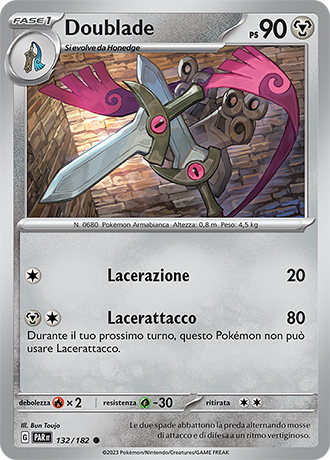 Doublade 132/182 - ITA - Near Mint - Scarlatto e Violetto - Paradosso Temporale - Carta Pokemon