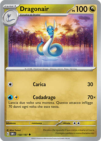 Dragonair 158/197 - ITA - Near Mint - Scarlatto e Violetto - Ossidiana Infuocata - Carta Pokemon