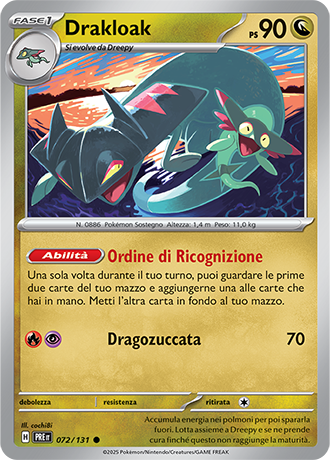 Drakloak 072/131 Reverse Holo - ITA - Near Mint - Scarlatto e Violetto - Evoluzioni Prismatiche - Carta Pokemon