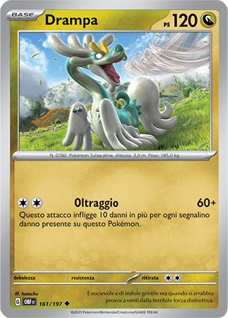 Drampa 161/197 - ITA - Near Mint - Scarlatto e Violetto - Ossidiana Infuocata - Carta Pokemon