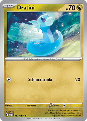 Dratini 157/197 - ITA - Near Mint - Scarlatto e Violetto - Ossidiana Infuocata - Carta Pokemon