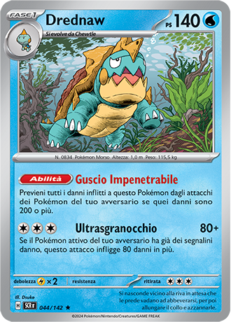 Drednaw 044/142 Holo - ITA - Near Mint - Scarlatto e Violetto - Corona Astrale - Carta Pokemon