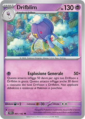 Drifblim 061/142 - ITA - Near Mint - Scarlatto e Violetto - Corona Astrale - Carta Pokemon