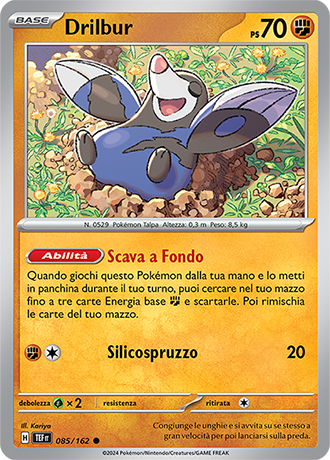 Drilbur 085/162 - ITA - Near Mint - Scarlatto e Violetto - CronoForze - Carta Pokemon