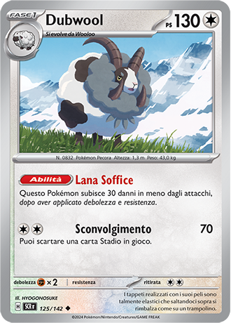 Dubwool 125/142 - ITA - Near Mint - Scarlatto e Violetto - Corona Astrale - Carta Pokemon