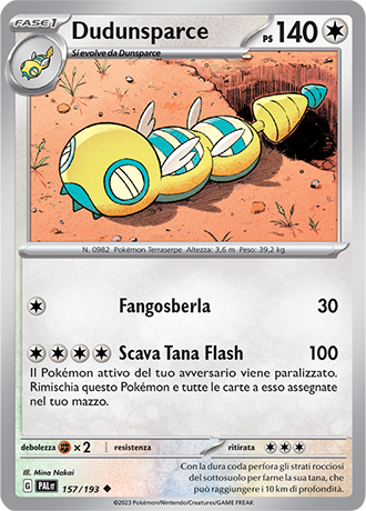 Dudunsparce 157/193 - ITA - Near Mint - Scarlatto e Violetto - Evoluzioni a Paldea - Carta Pokemon